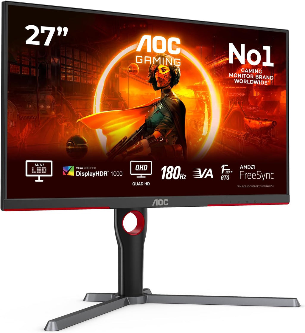 AOC G3 Q27G3Xmn Computer Monitor 68.6 Cm (27') 2560 X 1440, W128826721 (68.6 Cm (27) 2560 X 1440 Pixels 2K Ultra Hd Led Black)