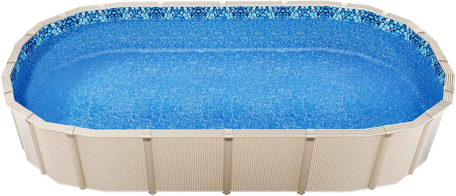VEVOR 12 x 24 ft Oval Pool Liner, Overlap Style Above Ground Pool Liners, 48-to-54inch Wall Height, Durable Pool Liner, Standard Gauge Vinyl, for Steel Sided Above-Ground Swimming Pools