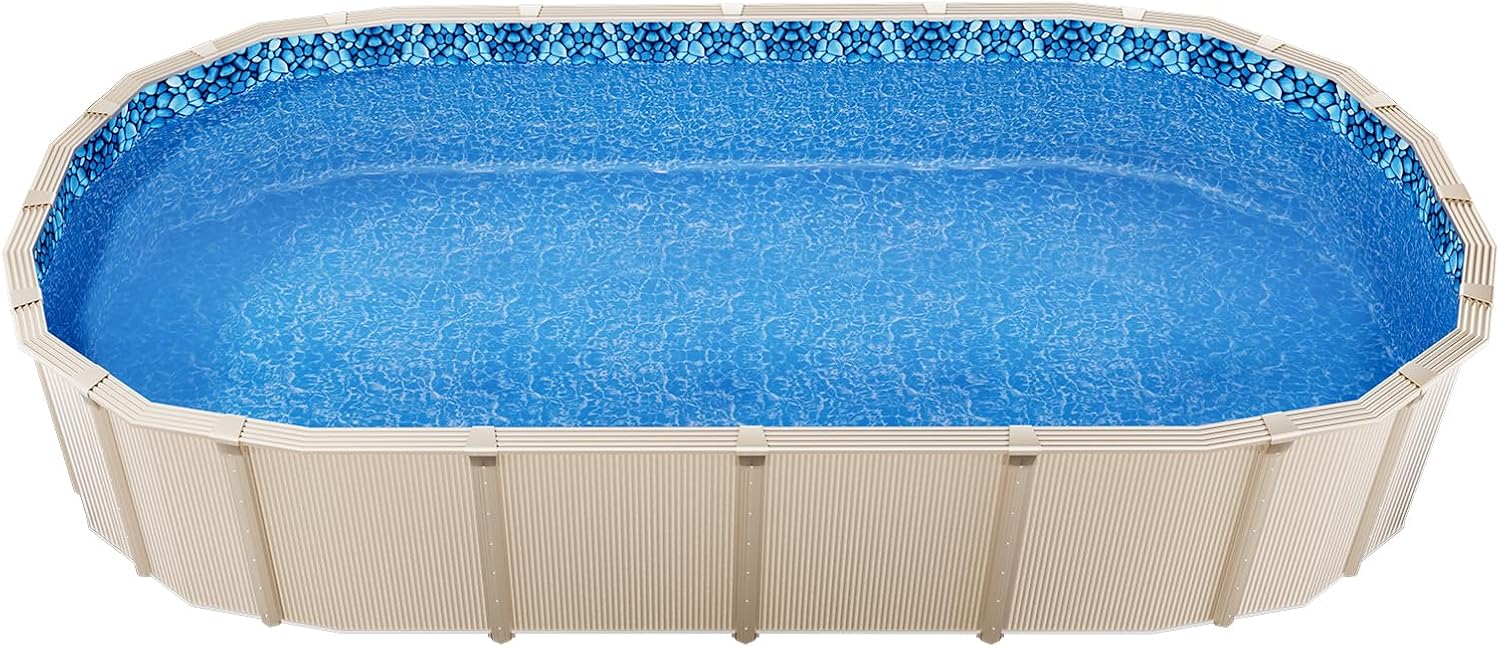 VEVOR 15 x 30 ft Oval Pool Liner, Unibead Above Ground Pool Liners, 52in Wall Height, Durable Standard Gauge Vinyl, Designed for Steel Sided Above-Ground Swimming Pools