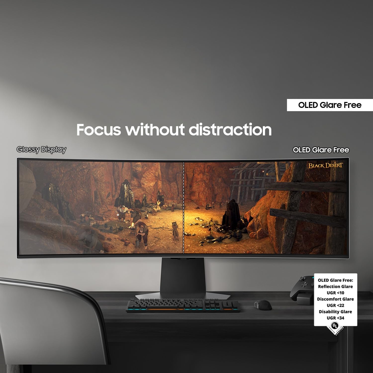 Samsung LS49DG956SNXGO 49 Inch Odyssey OLED Dual QHD Curved Gaming Monitor with 1 Year Amber Protection Extension Plan (2024)