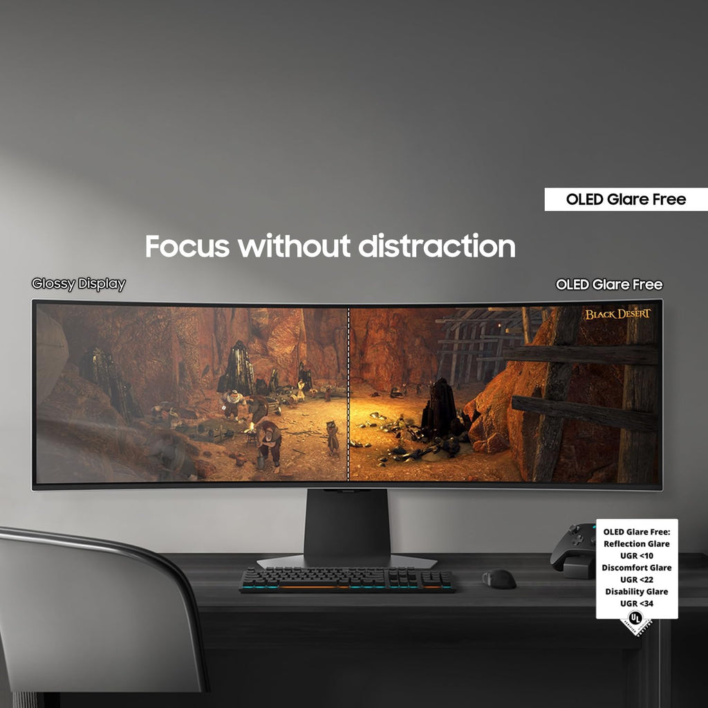Samsung LS49DG956SNXGO 49' G95SD Odyssey OLED Curved Gaming Monitor with G733 Headset, G515 Keyboard, and G502 Mouse (2024)