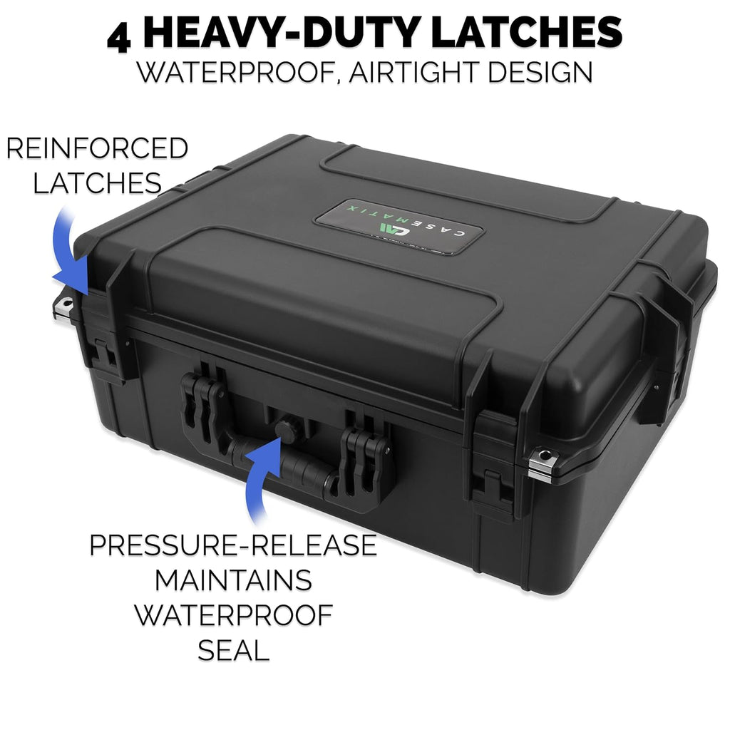 CASEMATIX Hard Shell Travel Case Compatible with Xbox Series X Console, Controllers, Headset and Other Accessories - IPX7 Waterproof and Crushproof Carrying Case with Customized Foam Interior