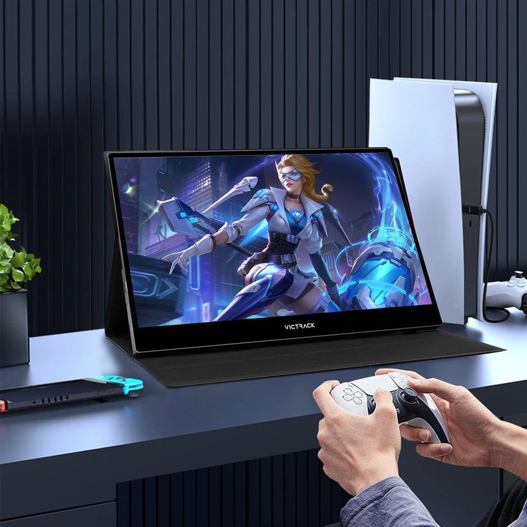 Victrack 4K Touchscreen Pro Gaming Portable Monitor, 13.3' Ultra UHD (3840*2160), for handheld gaming pc, style as ASUS Rog Ally, Lenovo Legion go, 100% RGB IPS Display HDR Travel Monitor Smart Cover