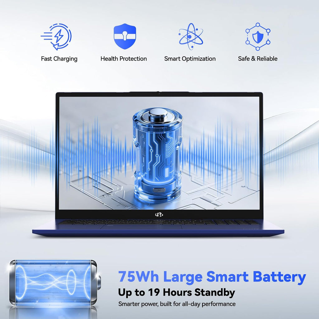 NIMO 17.3-Laptop, AMD Ryzen 7 7735HS (8C/16T) Radeon 680M, 32GB DDR5 RAM 1TB SSD, 100W PD Type-C Fast Charging, Wi-Fi 6E BT 5.2, Fingerprint Unlock, Backlit Keyboard for Business Student Light Gaming