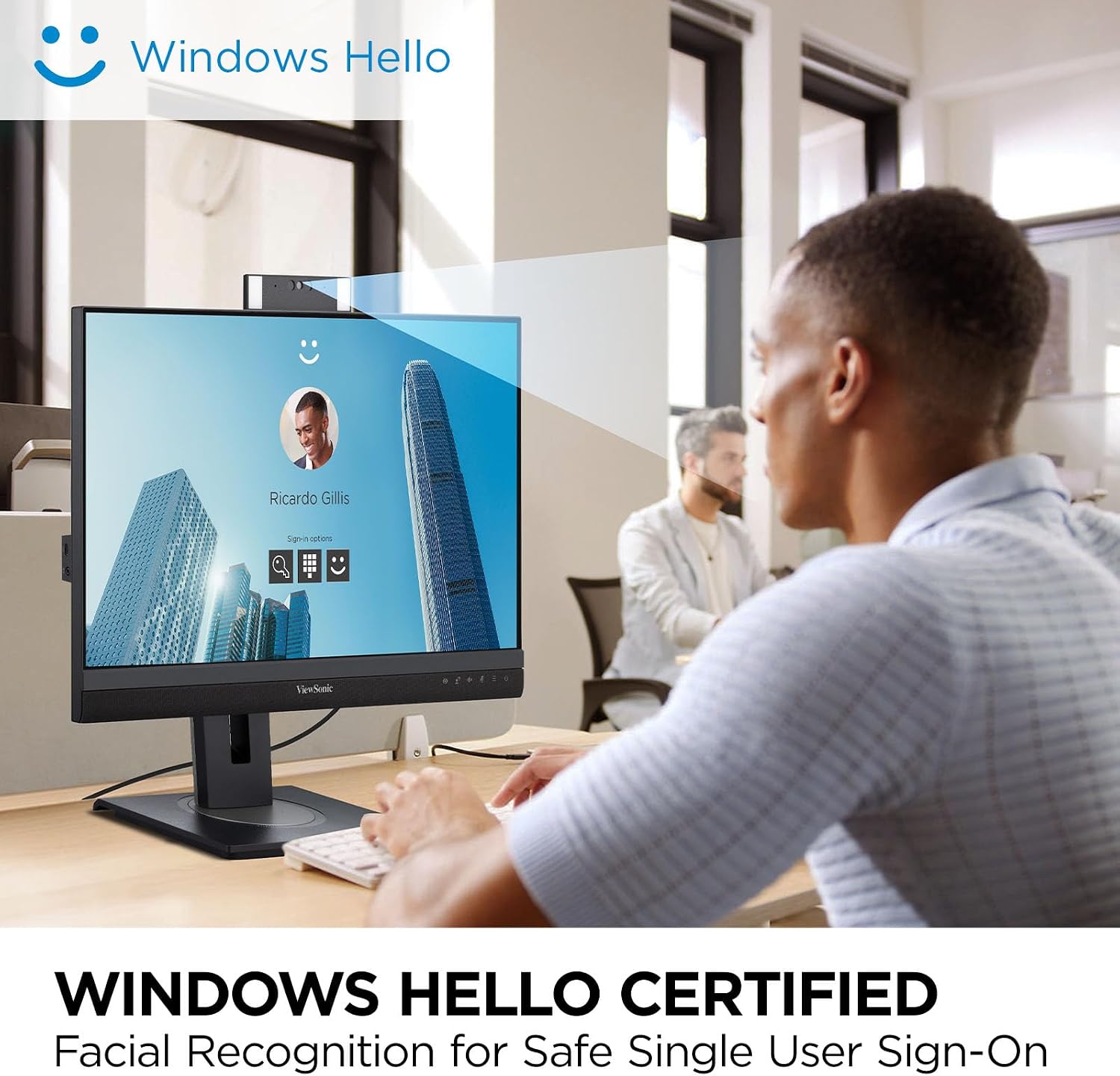 ViewSonic VG2757V-2K 27 Inch 1440p Video Conferencing Docking Monitor with Windows Hello Compatible IR Webcam, Advanced Ergonomics, and 90W USB C for Home and Office
