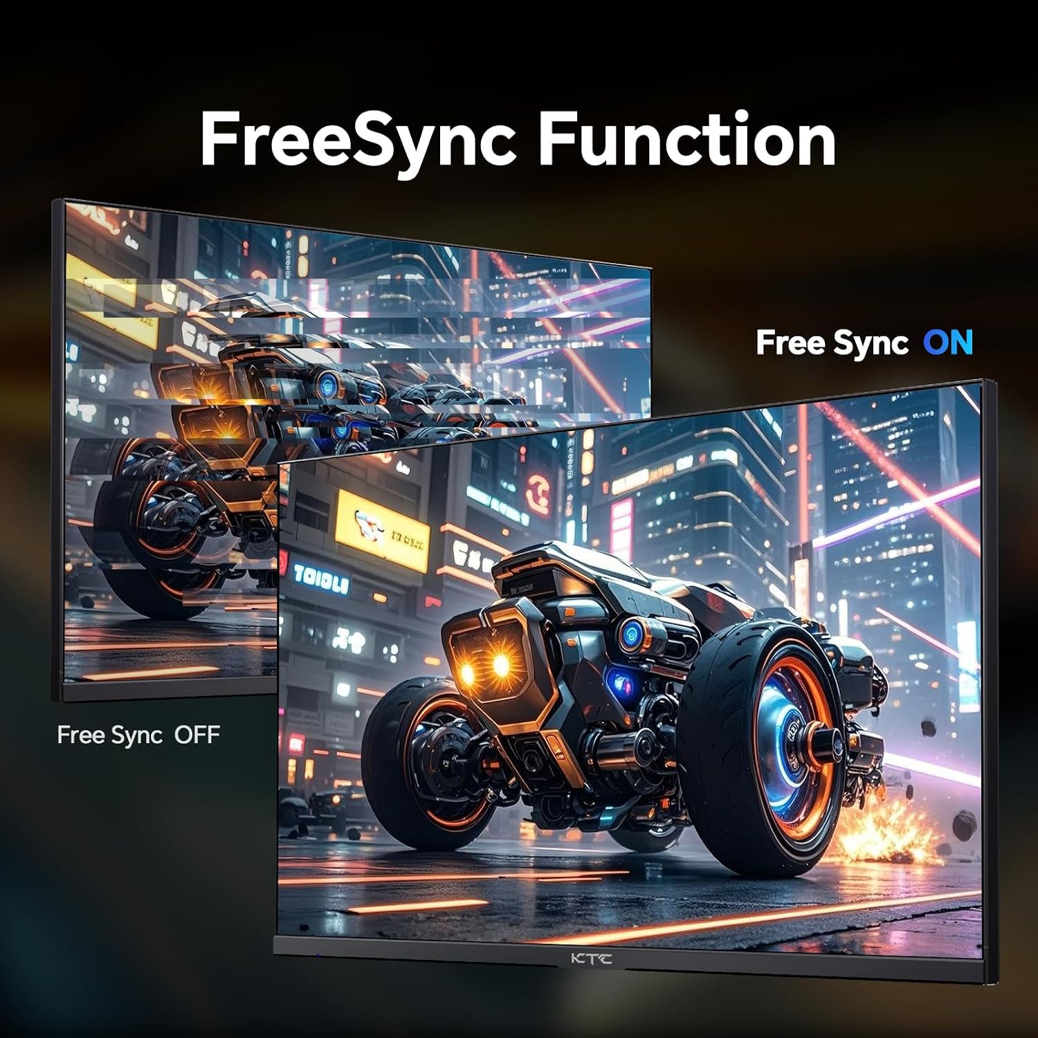 KTC 24 inch Gaming Monitor QHD 180Hz, Fast IPS 1440p Computer Monitor, Up to 185Hz, 1ms, G-Sync/FreeSync, HDR400, Height Adjustable, 2 x HDMI, 1 x DP H24T7 (Renewed)