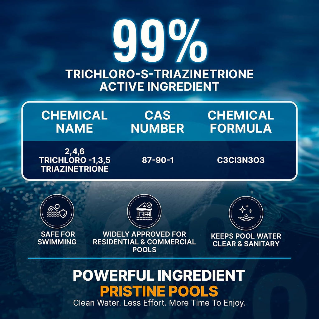 Pool Shark Swimming Pool Chlorine Tablets | 40 lbs | 3-Inch Chlorine Tablets | Slow-Dissolving 90% Active Chlorine Tabs | Pool Chemicals for Inground Pools, Above Ground Pools, Saltwater, Spa, Hot Tub
