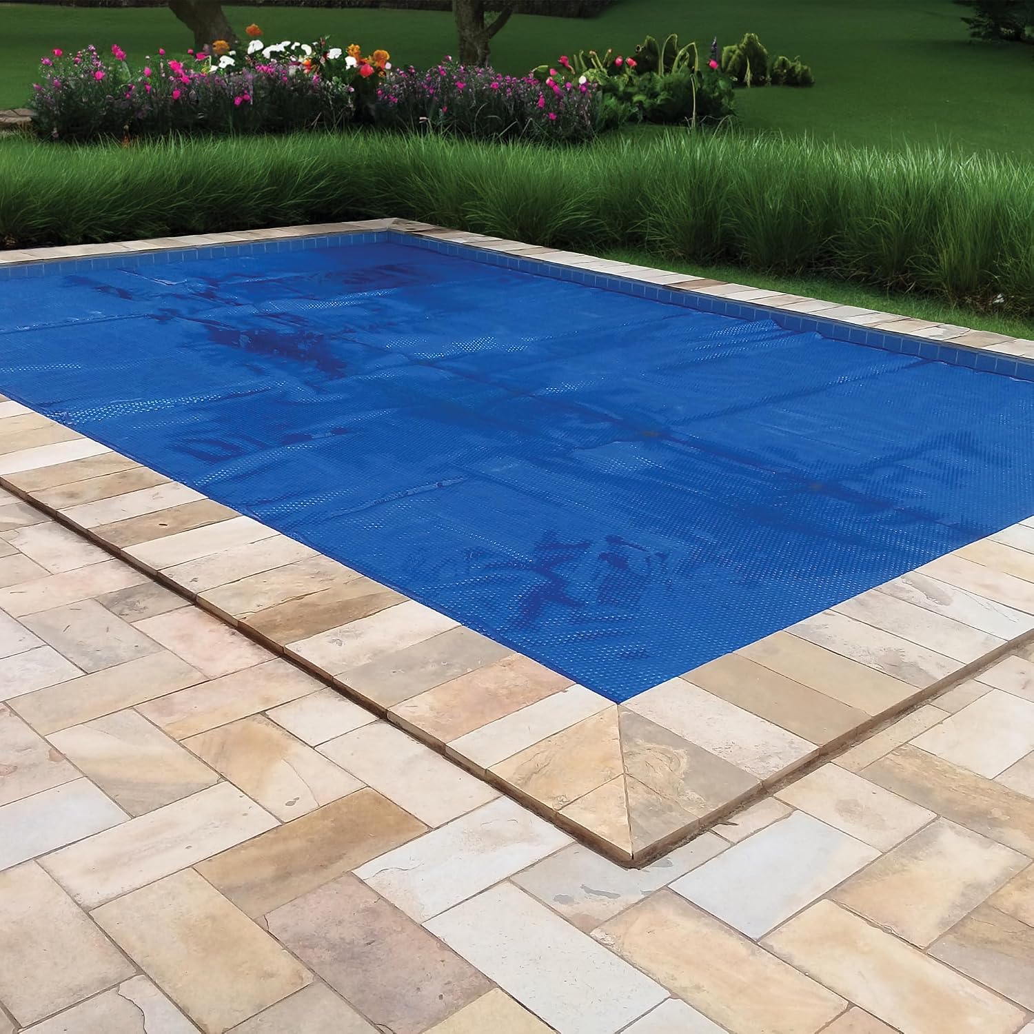 In The Swim 24' x 40' Premium Blue Rectangle Solar Pool Cover 12 Mil for Solar Heating Above Ground Pools and Inground Pools