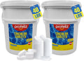 PROFELIZ 2-Pack Chlorine Tablets 3 Inch for Swimming Pools, Kills Bacteria and Stops Algae, Slow Dissolving,Exclusive Protective Packaging,Pool Chlorine Tablets,2X 40 lbs Bucket,Total of 80lbs