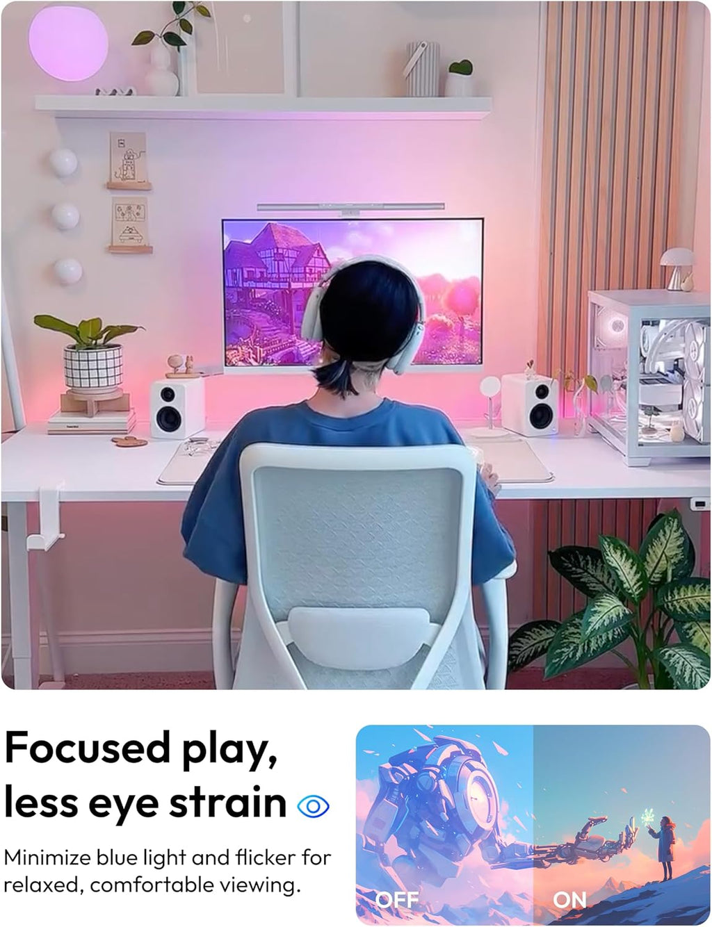 Pixio PX248 Wave Purple 24 inch 200Hz Refresh Rate FHD 1080p Resolution Fast IPS Panel 1ms GTG Response Time Built-in Speakers Gaming Monitor with Adaptive Sync