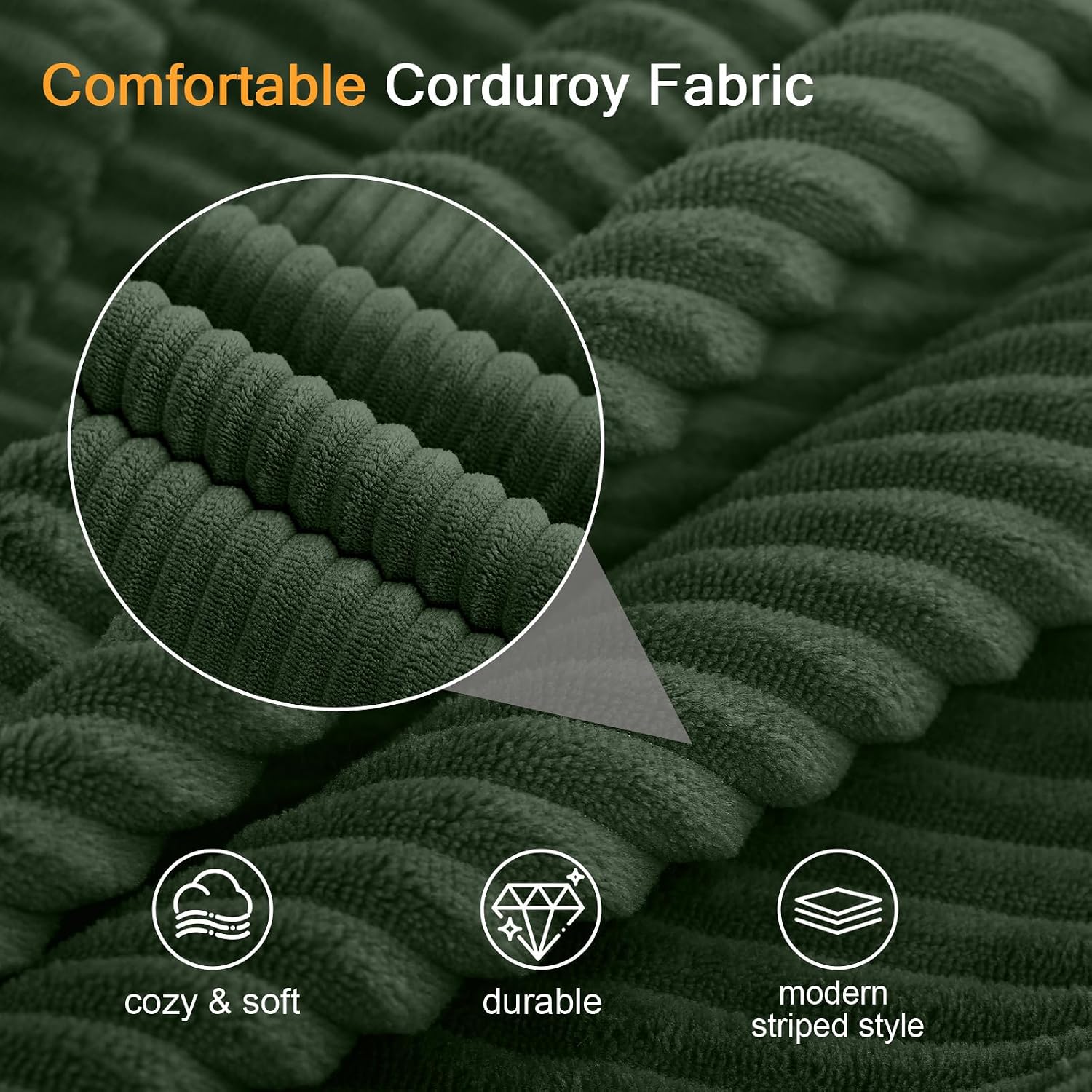 COMAX Convertible Sofa Bed Queen, Folding Fold Out Couch Bed, Floor Futon Couch Corduroy Sleeper Mattress with Back Pillows, Boneless Sofa Comfy Lounge Loveseat for Living Room Bedroom, Green