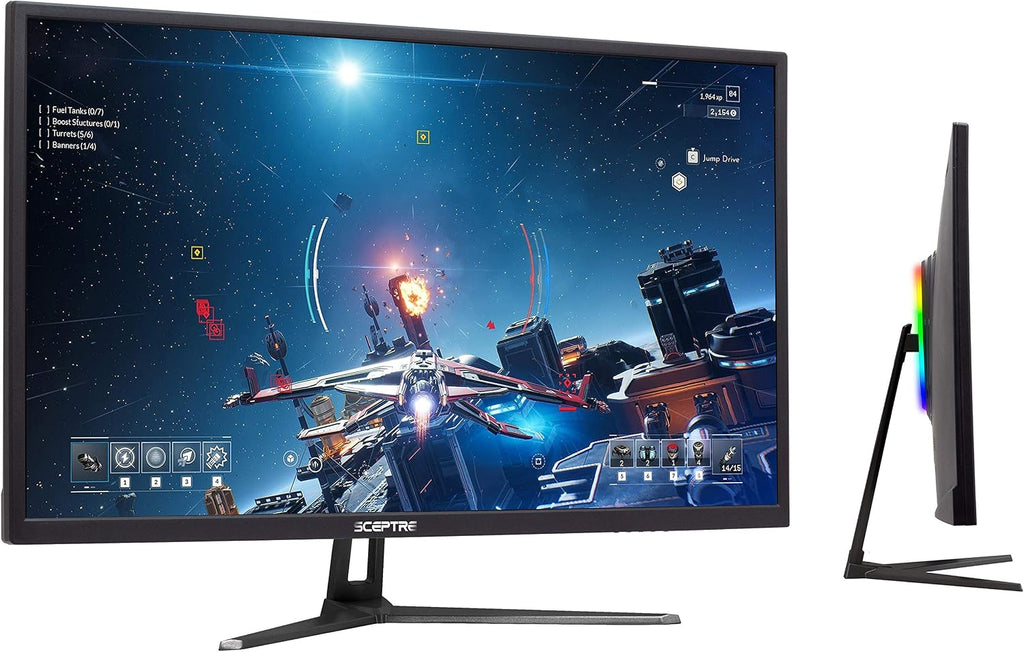 Sceptre 32' QHD 1440P 2560x1440 LED Monitor HDMI DisplayPort Up to 85Hz Build-in Speakers Blue Light Shift, Machine Black 2020 (E325W-2560AD)