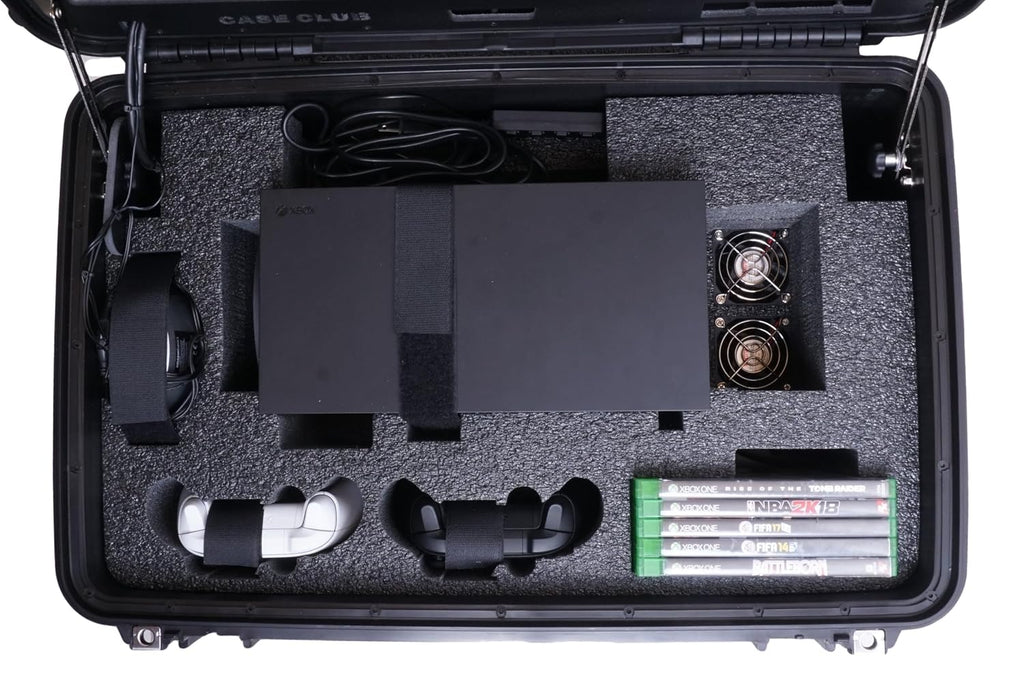 Case Club Pro Gaming Station to Fit Xbox Series X or S Console. Comes with Built-in 24' 1080p Monitor, Cooling Fans. Fits Console, Controllers, & Games, which are NOT Included 1MS / 144 Hertz