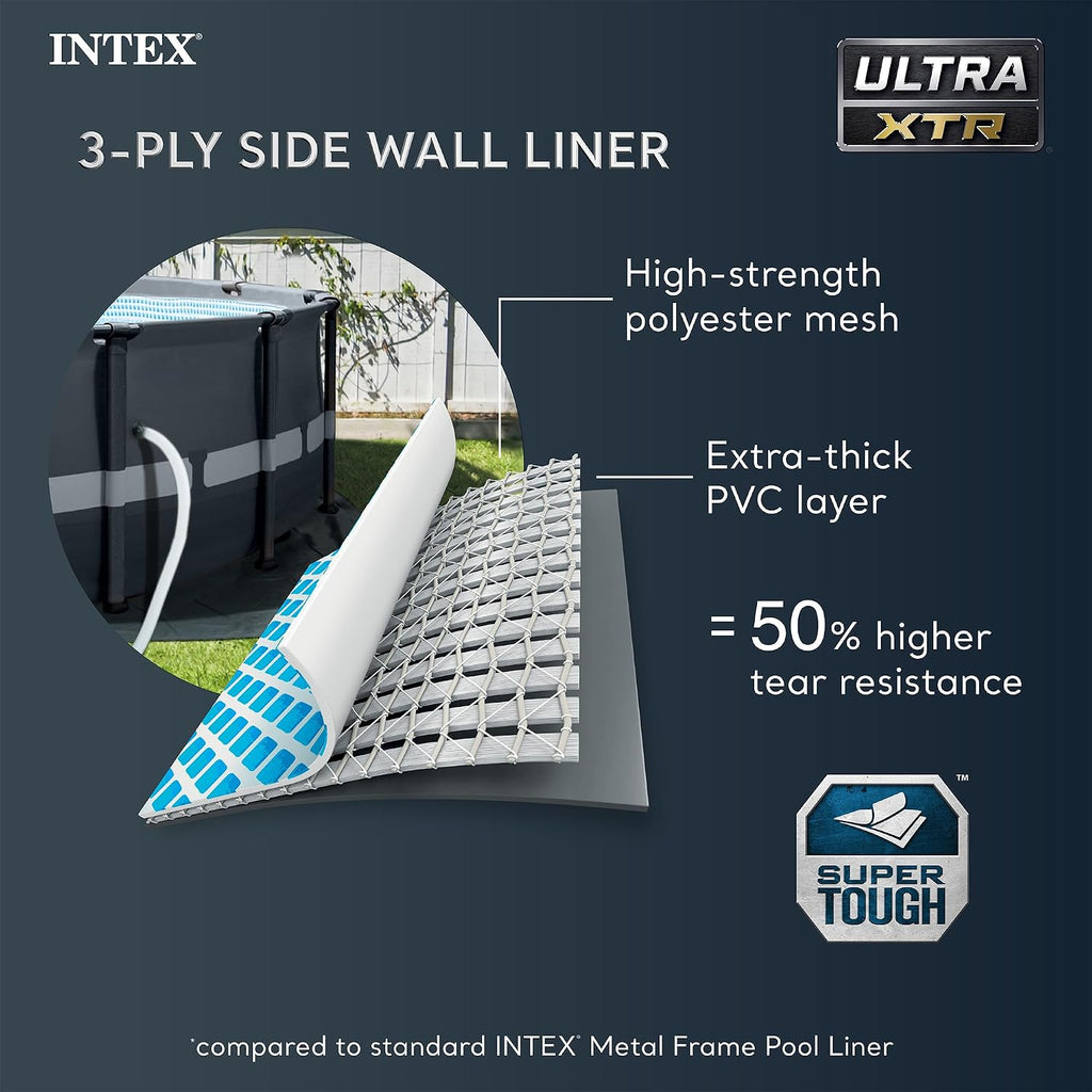 INTEX Ultra XTR 18 ft x 52 in Above Ground Pool Set, Round Swimming Pool with Steel Frame, 2100 GPH Sand Filter Pump, Ladder, Cover, & Ground Cloth