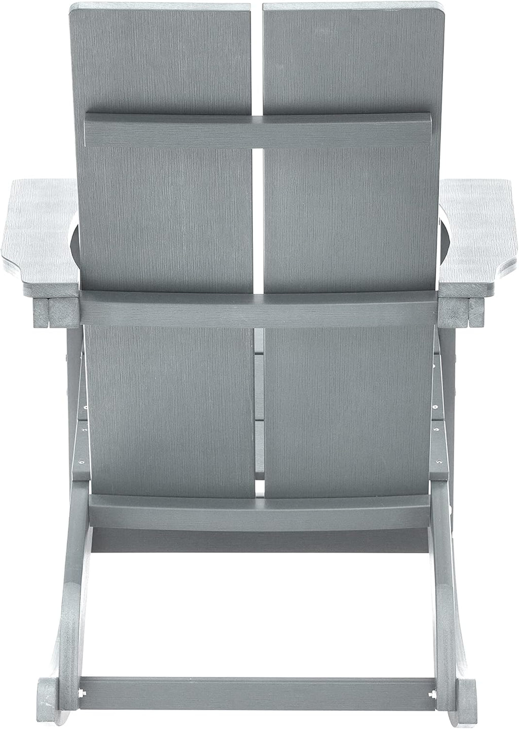 EMMA + OLIVER Harmon Adirondack Rocking Chair - Gray Poly Resin - Suitable for Indoor/Outdoor Use - All Weather Materials - Easy Assembly - 350 lb. Weight Capacity