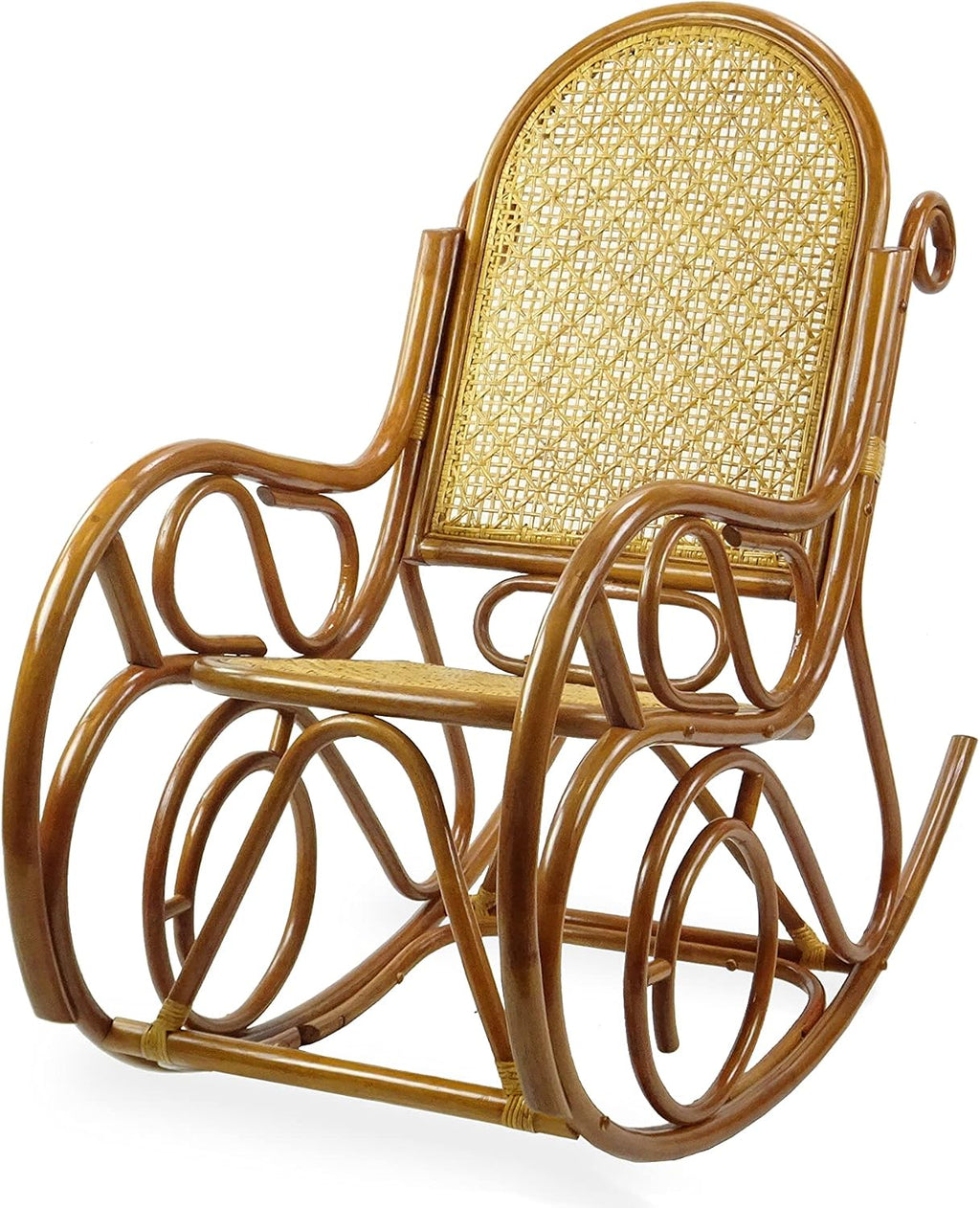 Milano Rocking Chair, Natural Rattan Wicker Handmade, ECO, Colonial Color
