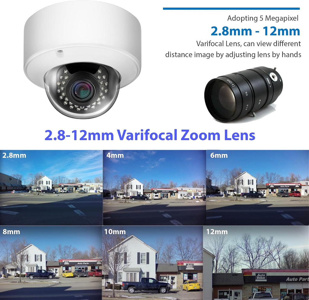 GW Security 16 Channel 6K NVR 5MP Outdoor Indoor Security Camera System - 16 x Dome 5MP 1920P Waterproof 2.8-12mm Varifocal Zoom Microphone AI Face/Human/Cars Detection IP PoE Cameras, 4TB Hard Drive