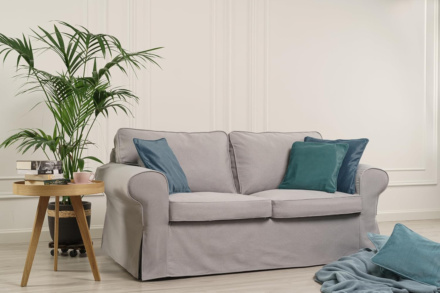 MASTERS OF COVERS Ektorp Loveseat (2 Seat) Sofa Cover Replacement Slipcover for IKEA Two Seater Ektorp Slipcover (Smoke Grey)-NOT fit Uppland Series Sofa