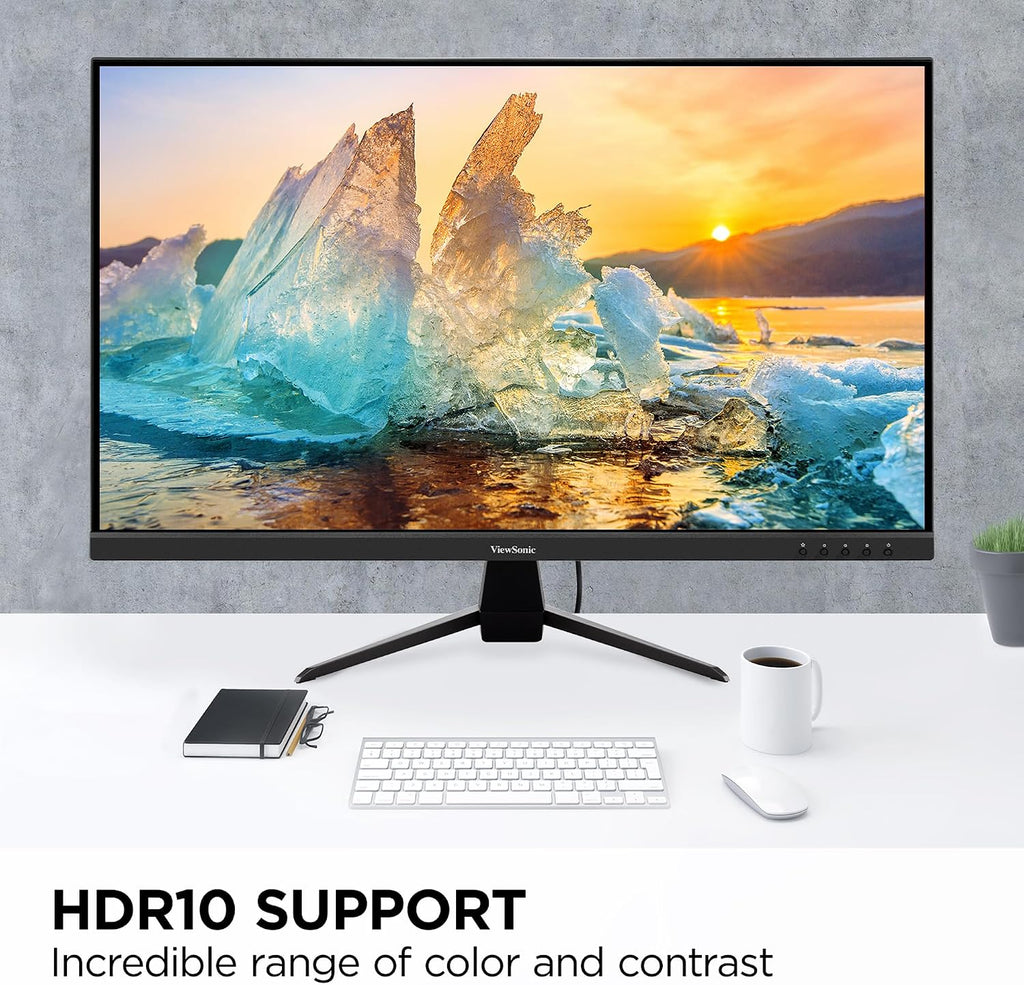 ViewSonic VX3267U-2K 32 Inch 1440p Monitor, IPS Display with 65W USB-C and HDR10 for Ultimate Home Entertainment, Eye Care Technology, Ultra-Thin Bezels, HDMI, and DisplayPort Inputs