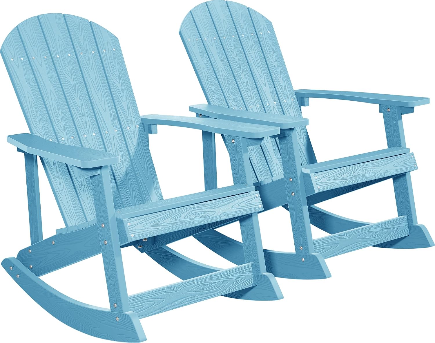 YEFU Outdoor Rocking Chair Set of 2,Adirondack Rocking Chair,Patio Rocker Chair with Wide Back,Oversized Rocker Chair Look Like Real Wood, for Lawn, Porch, Backyard, Indoor and Garden(Blue)