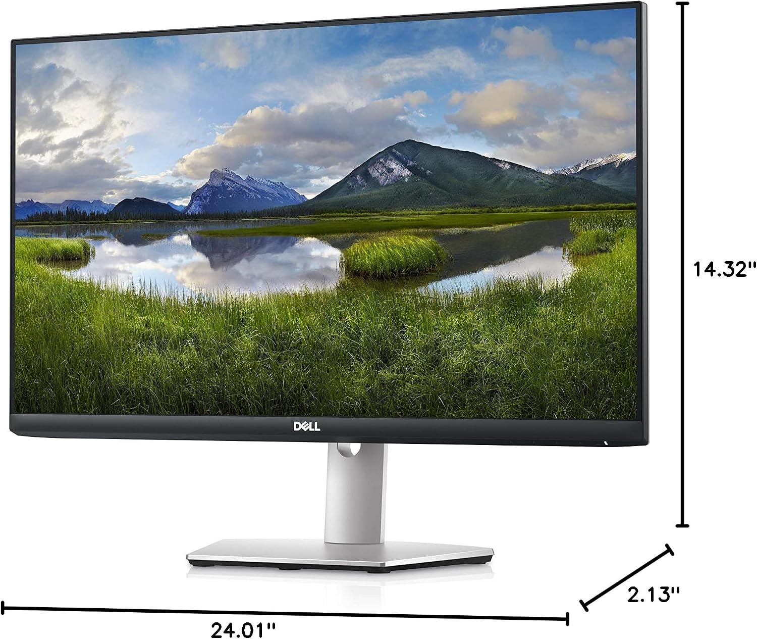 Dell S2721HS 27 Inch Full HD 1920 x 1080, AMD FreeSync, IPS Ultra-Thin Bezel Monitor, Tilt and Swivel, Silver,