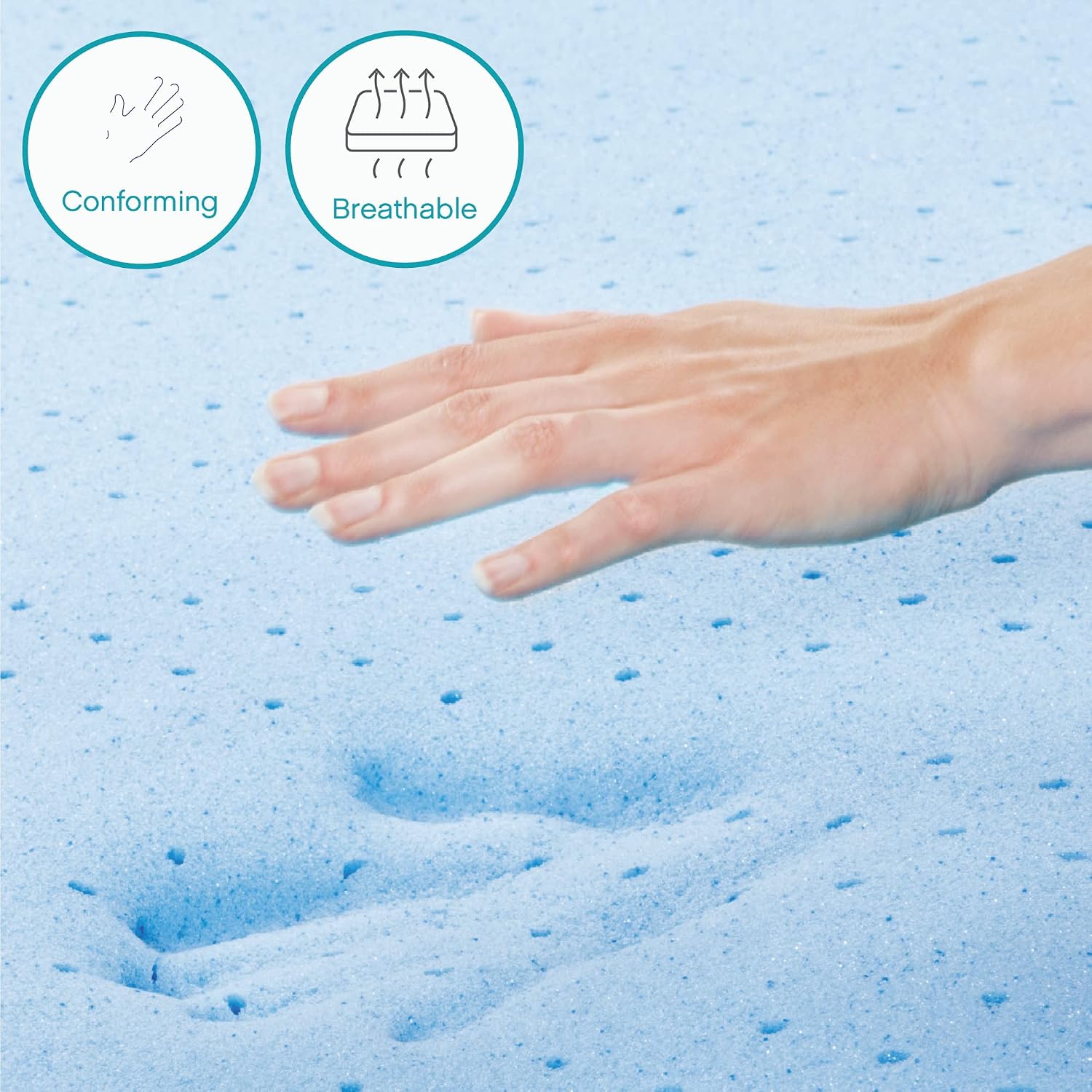 Classic Brands 4.5-Inch Plush Cool Gel Memory Foam Replacement Mattress for Sleeper Sofa Bed Full,White