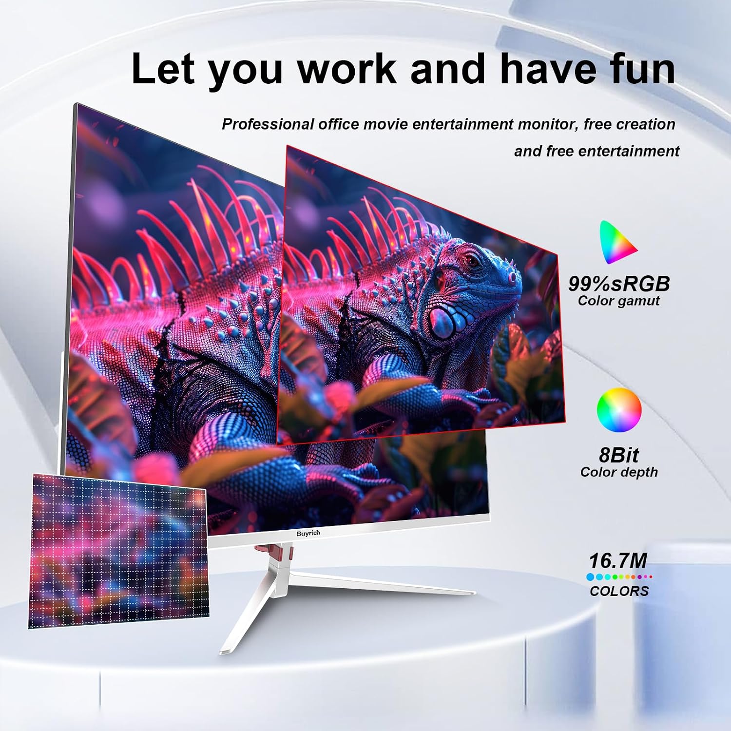 27 Inch Computer Monitor 100Hz IPS FHD 1080P,Built-in Speakers, Frameless Gaming Monitor with FreeSync/G-Sync Compatible, HDR10, HDMI/DP Ports, VESA Mount, Tilt Adjustable