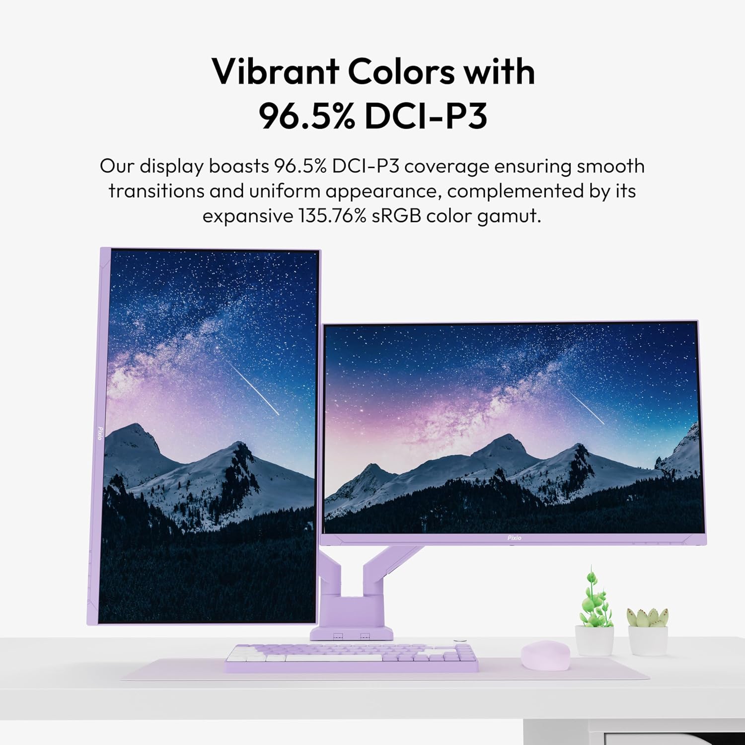 Pixio PX278 Wave Purple 27 inch 180Hz Refresh Rate Quad HD 1440p Resolution Fast IPS Panel 1ms GTG Response Time Built-in Speakers Gaming Monitor with AMD FreeSync