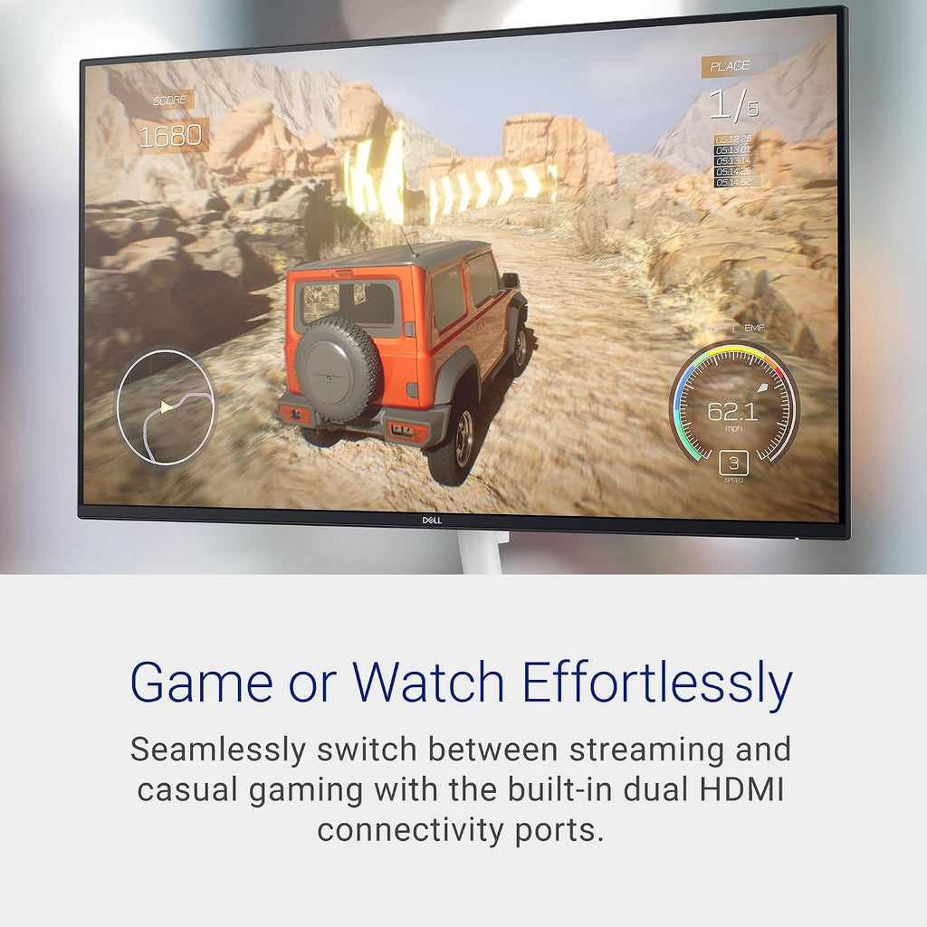 Dell S2725H Monitor - 27-inch Full HD (1920x1080) 8Ms 100Hz Display, Integrated 2 x 5W Speakers, 2 x HDMI, 16.7 Million Colors, Tilt Adjustability - Silver (Renewed)