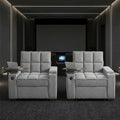 Auvsoce 3-in-1 Folding Convertible Sofa Bed Set of 2, Sleep Couch with Modern Chenille Fabric, 360° Swivel Side Table, Easy Assembly, Perfect for Living Room & Home Theater