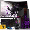 TechMagnet Nova Gaming Desktop PC Bundle with Core i7 32GB RAM 1TBSSD 24 inch Curved Monitor RTX 2060 Graphics RGB Keyboard with AI-Enabled Copilot Key Mouse Headphones Webcam Windows 11(Renewed)