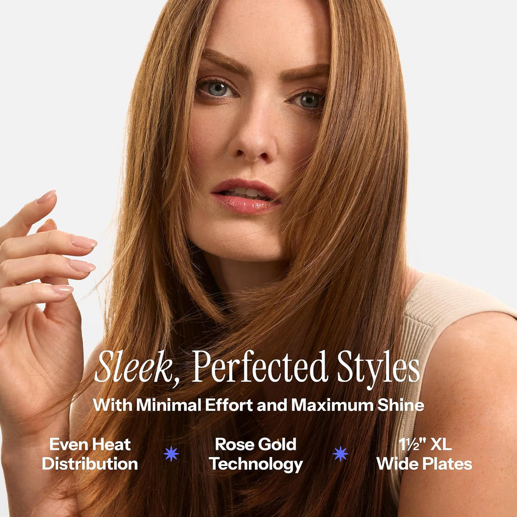 HOT TOOLS Professional Rose Gold Digital Extra Long Flat Iron, 1-1/2 inch