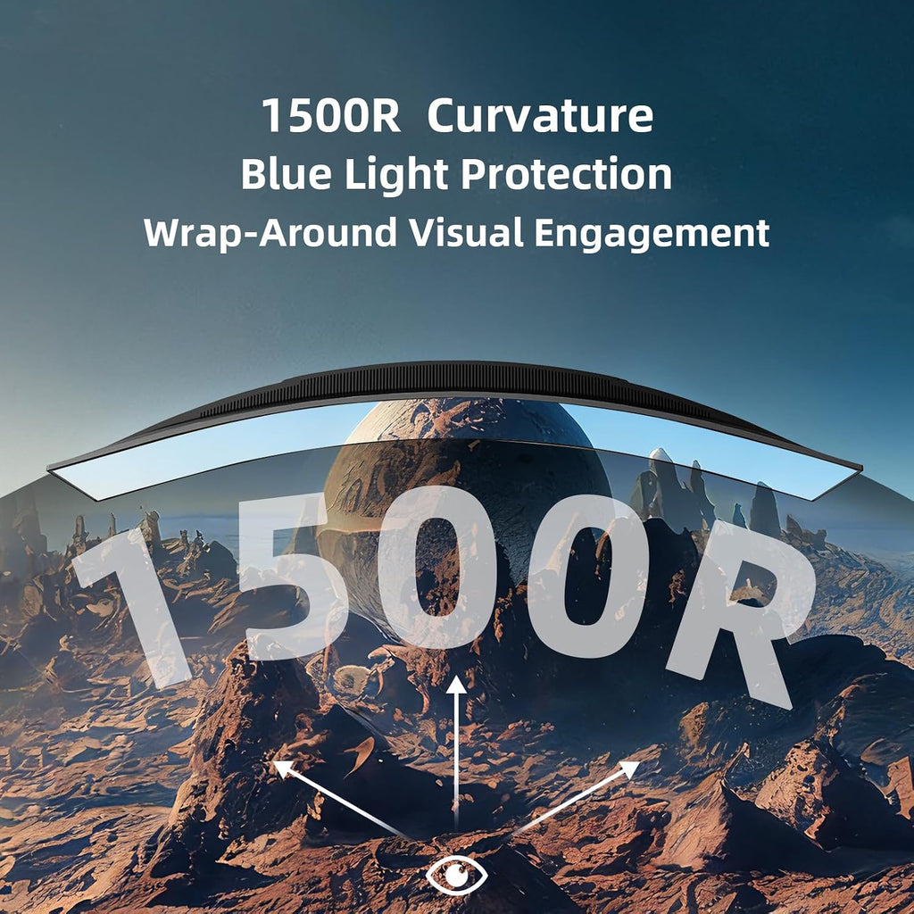 49 Inch Ultrawide Curved Gaming Monitor, Dual QHD 5120×1440 32:9, 165Hz 1ms, HDR, G-Sync & FreeSync Compatible, 1500R VA Display, Low Blue Light, HDMI & DP, Height Adjustable, VESA Mountable