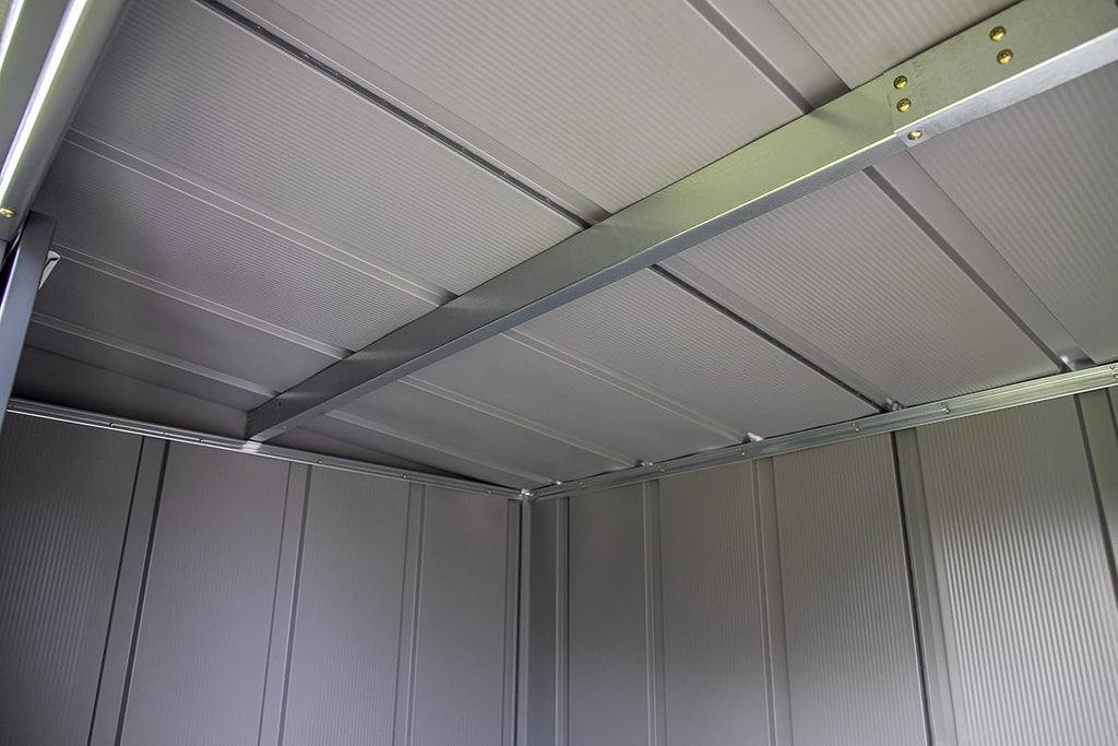 Arrow Classic Steel Storage Shed, 8x4, Flute Grey