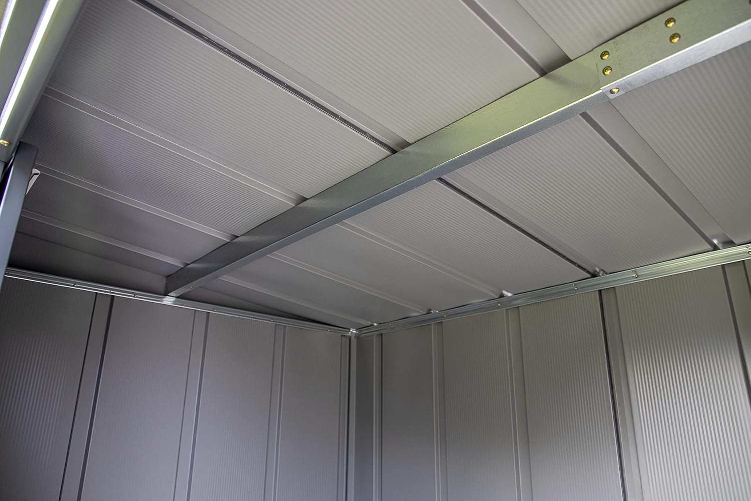 Arrow Classic Steel Storage Shed, 8x4, Flute Grey