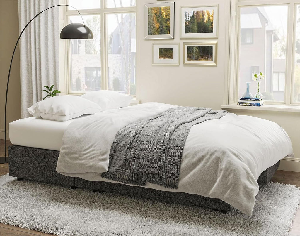 PaPaJet Sofa Bed, Sleeper Sofa with Storage Chaise, L Shaped Sofa with Pull Out Bed, Oversized Sofas for Living Room, Gray