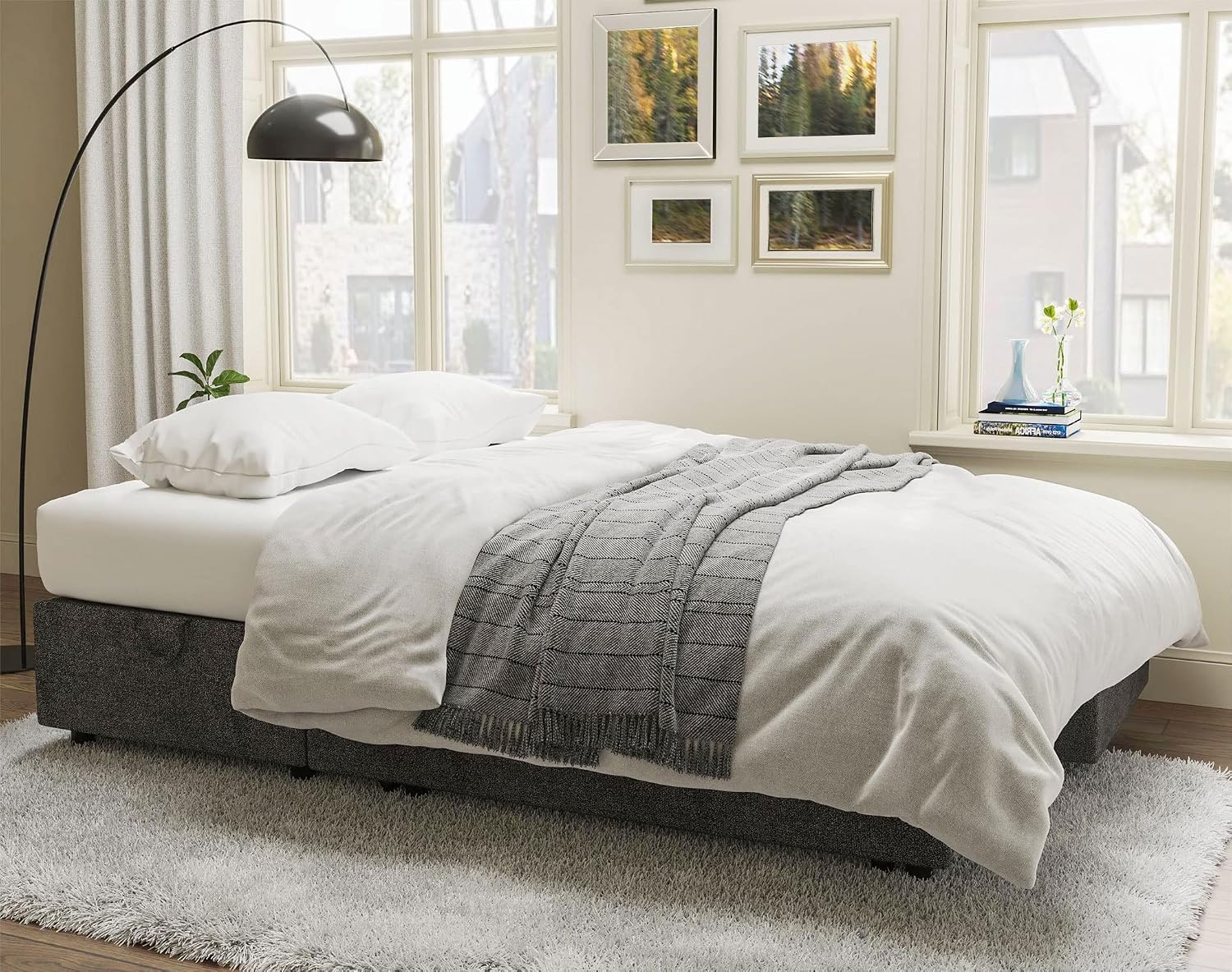 PaPaJet Sofa Bed, Sleeper Sofa with Storage Chaise, L Shaped Sofa with Pull Out Bed, Oversized Sofas for Living Room, Gray
