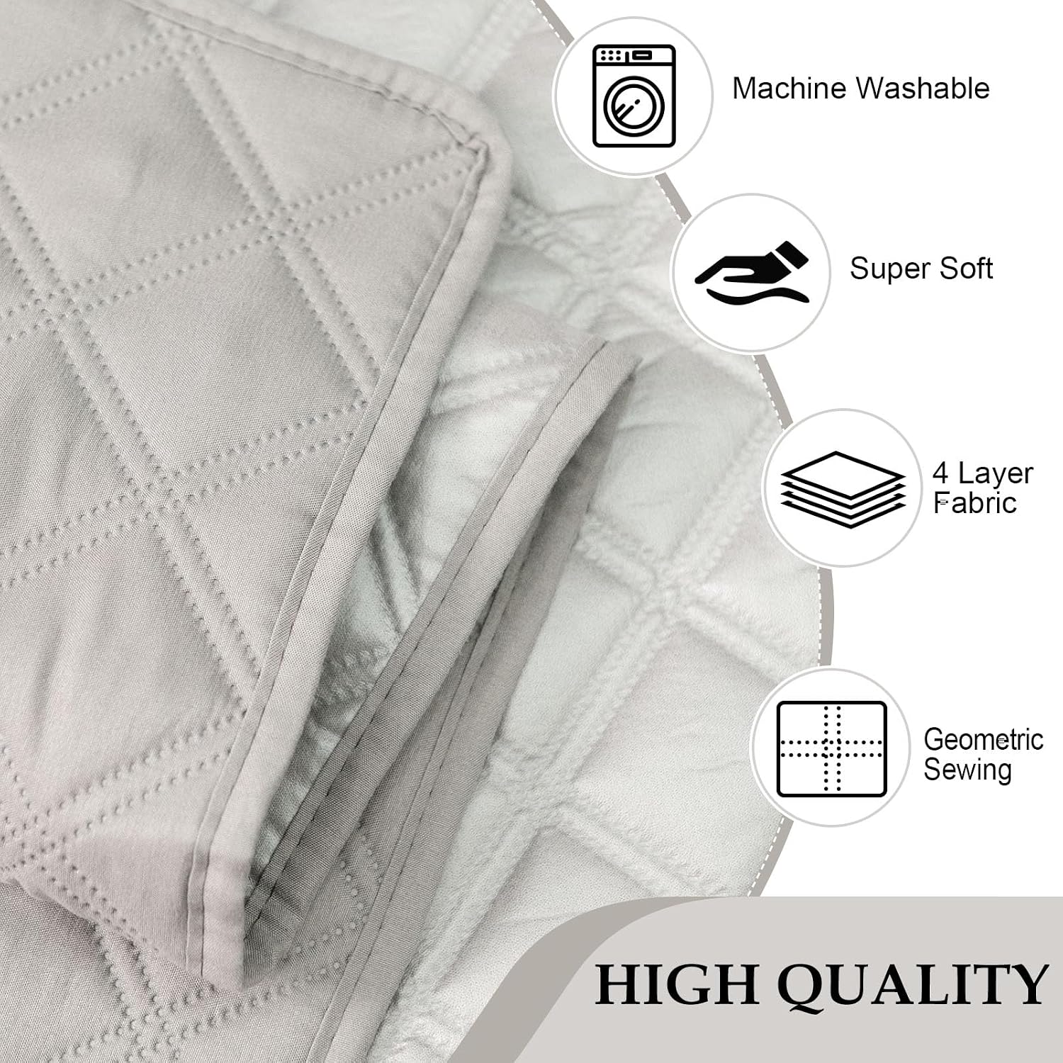 HDCAXKJ Waterproof Sectional Couch Cover L Shaped Sofa Covers Washable Corner Sectional Slipcovers Dog Pet Proof U Shape Furniture Protector with Upgraded Anti Slip Strips (X-Large, Light Grey)