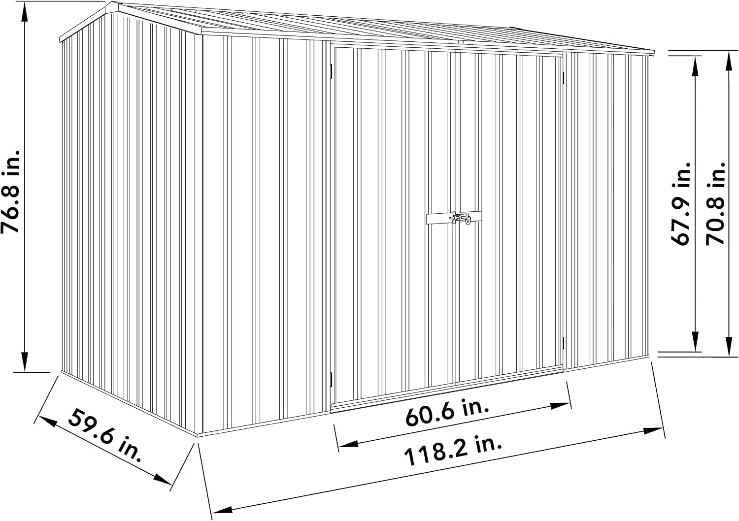 Absco Premier Storage Sheds, 10'x5' Metal Garage, DIY Backyard Shed, Utility Tool Storage, Weather & Wind Resistant Aluminum Panels & Steel Frame, Maintenance-Free, 12 Year Warranty, Woodland Gray