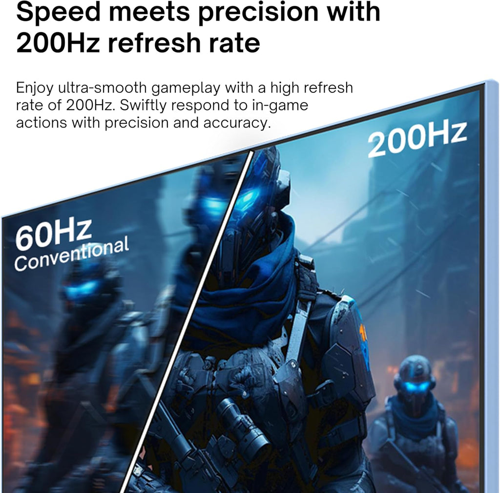 Pixio PX248 Wave Blue 24 inch 200Hz Refresh Rate FHD 1080p Resolution Fast IPS Panel 1ms GTG Response Time Built-in Speakers Gaming Monitor with Adaptive Sync