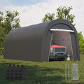 Kiss the Water Domed Carport with 4 Cloth Bags, Portable Garage with 2 Roll-up Doors, Heavy Duty Car Canopy Party Tent, All-Season Storage Shelter Shed for Cars, Truck, or Garden Tools, 10' x 20'