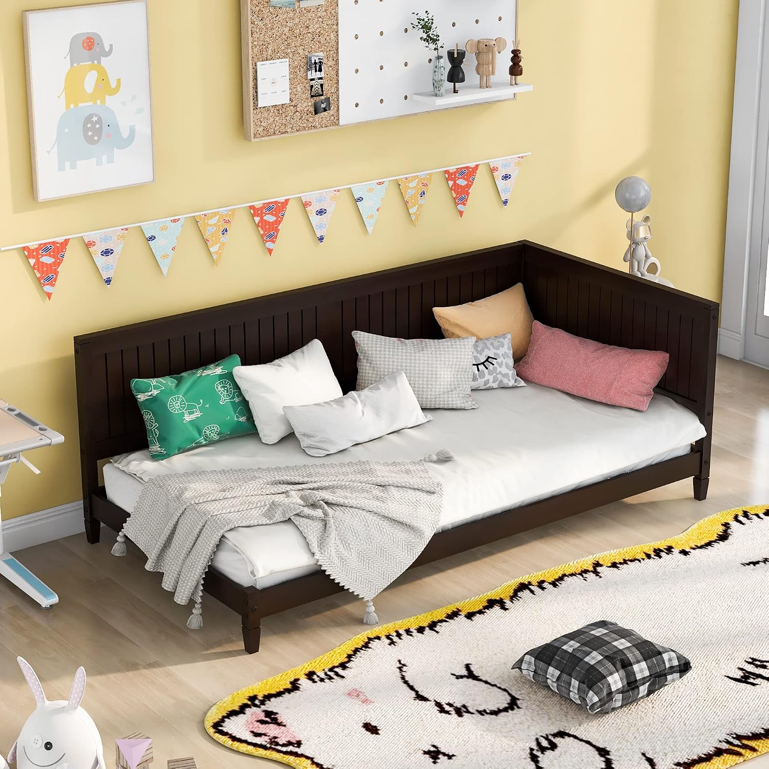Merax Twin Size Daybed Wood Sofa Bed, Espresso