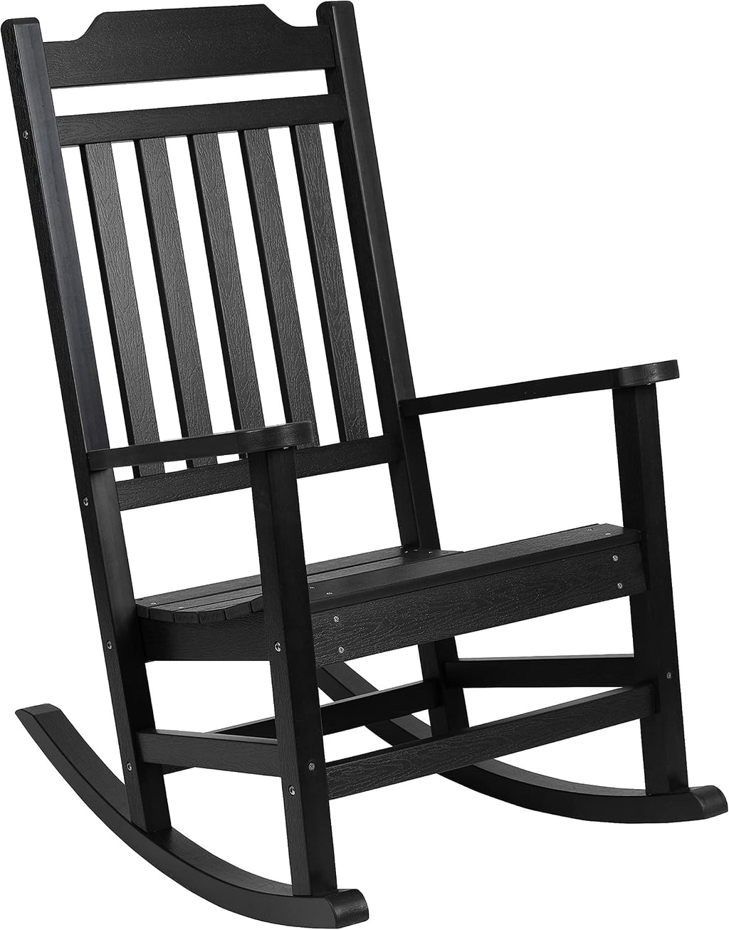 Flash Furniture Winston All-Weather Poly Resin Rocking Chair in Black
