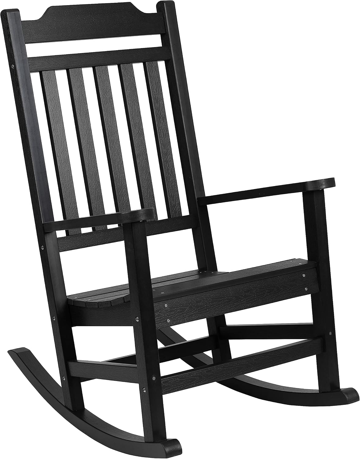 Flash Furniture Winston All-Weather Poly Resin Rocking Chair in Black