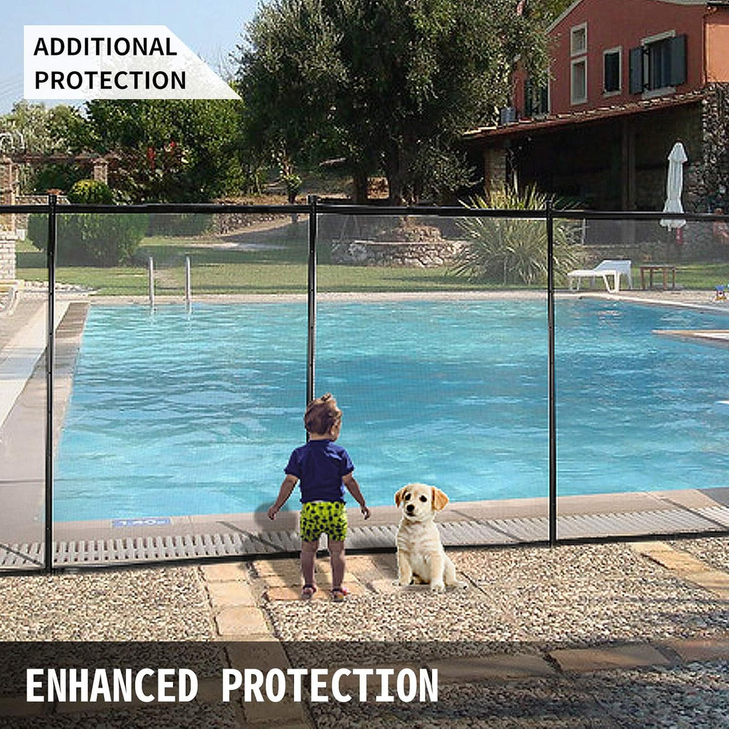Happybuy Pool Fence, 4FTx 72FT DIY Pool Fences for Inground Pools, Removable Child Safety Pool Fencing, Swimming Pool Fence in Ground for Kids Safety, Black Pool Mesh to Protect Kids