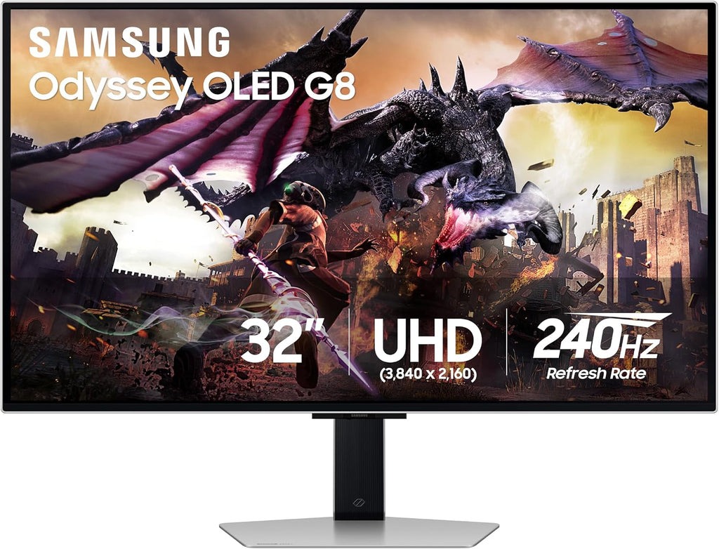 Samsung 32DG8 32 Inch Odyssey G80SD 4k UHD Smart Gaming Monitor with 1 Year Amber Protection Extension (2024)