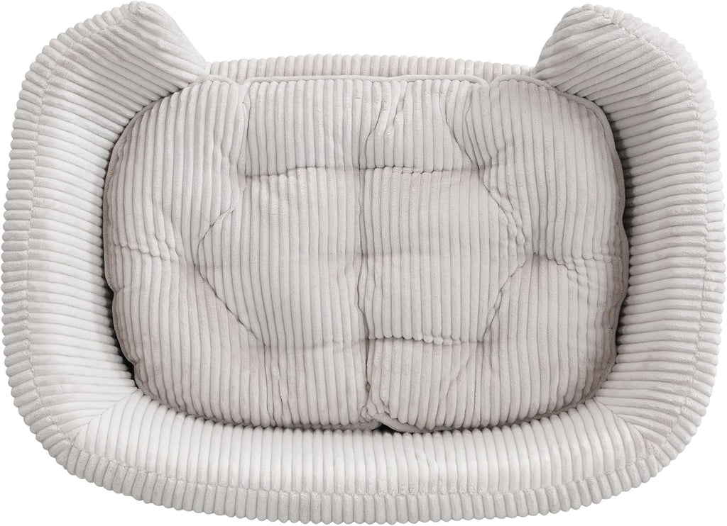 Christopher Knight Home Elroy Orthopedic Dog Bed, Elevated Dog Sofa Bed for Small Dog, Supportive Foam Pet Couch Bed with Wooden Legs, Modern Pet Sofa Bed, Light Beige