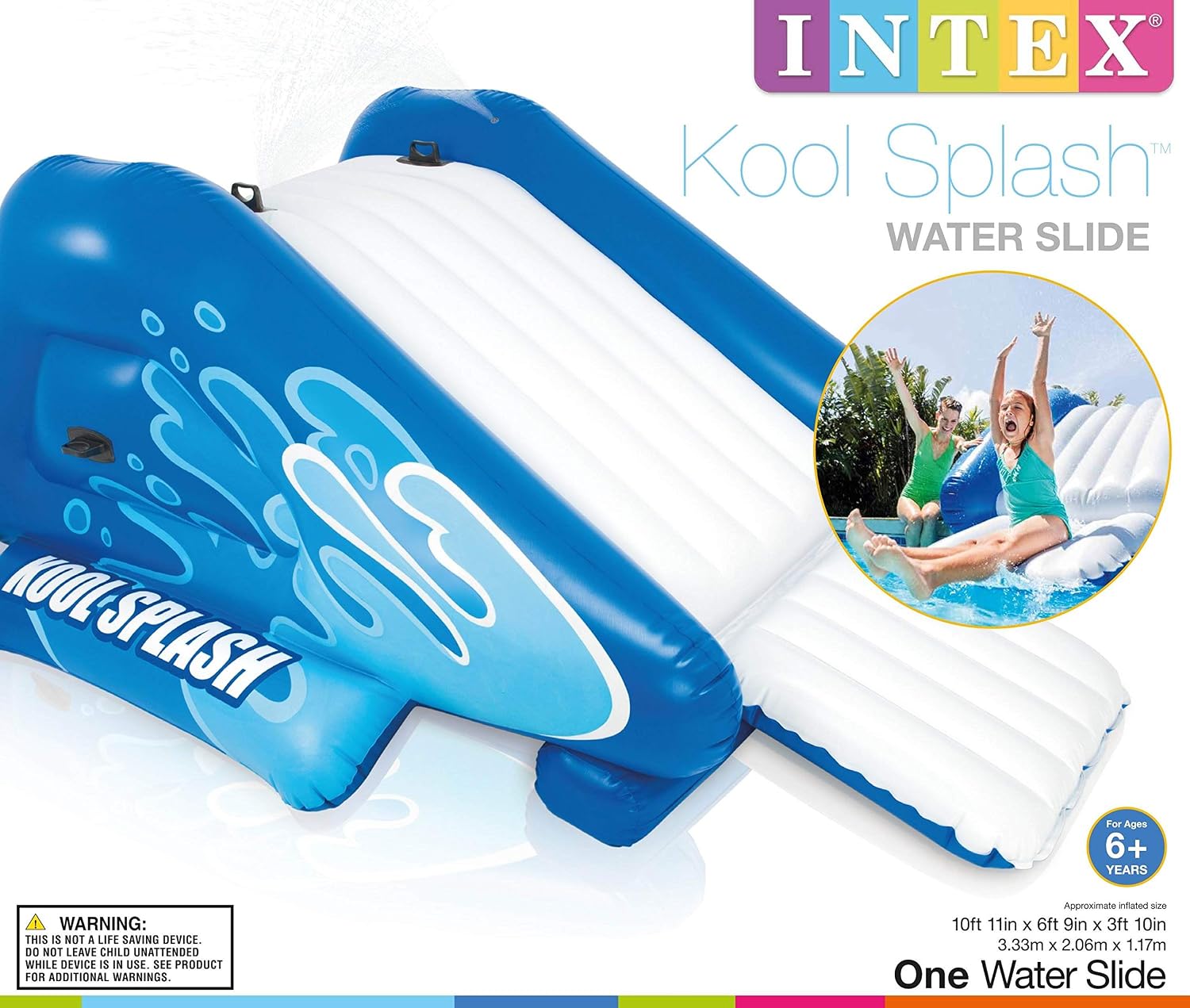 INTEX 3 Pack 58849EP Kool Splash Vinyl Inflatable Play Center Swimming Pool Water Slide with Built in Sprayers for Kids and Adults, Age 6 and Up