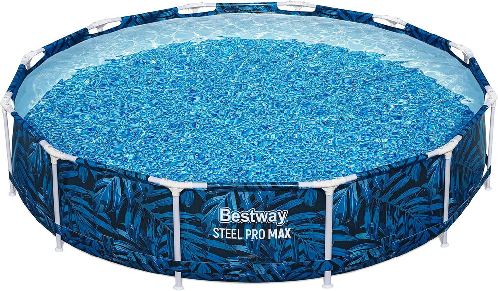 Bestway: Steel Pro MAX - Round Swimming Pool Set - 12' x 30' Tropical - Above Ground, Tritech Construction, Filter Pump, Steel Frame, Click-Assembly