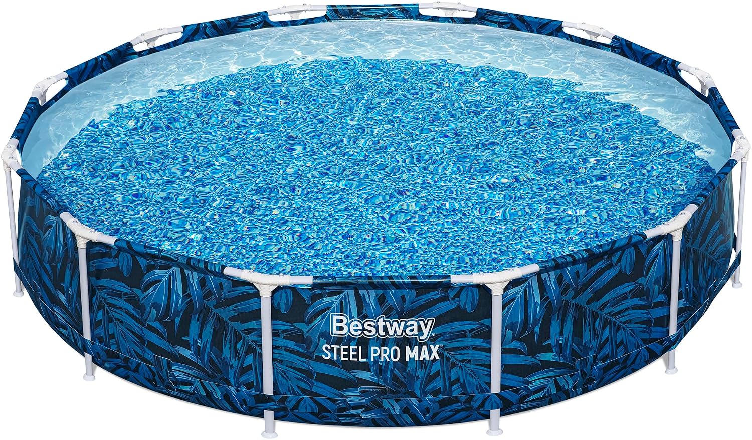 Bestway: Steel Pro MAX - Round Swimming Pool Set - 12' x 30' Tropical - Above Ground, Tritech Construction, Filter Pump, Steel Frame, Click-Assembly